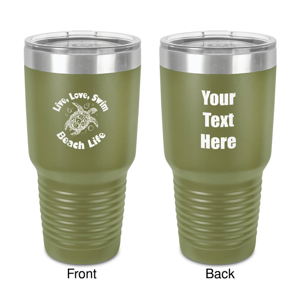 Custom Sea Turtles 30 oz Stainless Steel Tumbler - Olive - Double-Sided