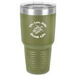 Sea Turtles 30 oz Stainless Steel Tumbler - Olive - Single-Sided