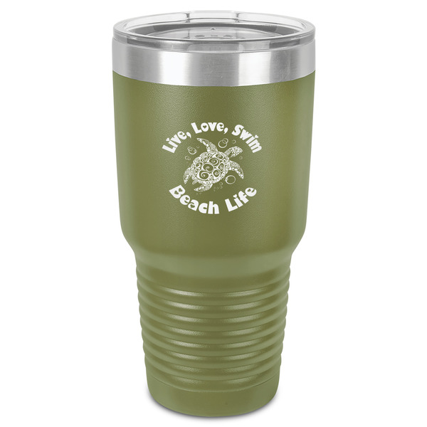 Custom Sea Turtles 30 oz Stainless Steel Tumbler - Olive - Single-Sided