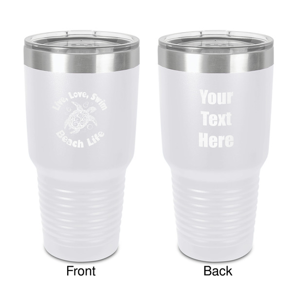 Custom Sea Turtles 30 oz Stainless Steel Tumbler - White - Double-Sided