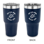 Sea Turtles 30 oz Stainless Steel Tumbler - Navy - Double Sided