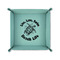 Sea Turtles 6" x 6" Teal Leatherette Snap Up Tray - FOLDED UP