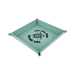 Sea Turtles Faux Leather Dice Tray - 6" x 6" - Teal