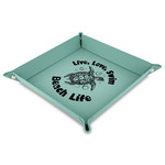 Sea Turtles Faux Leather Dice Tray - 9" x 9"  - Teal