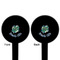 Sea Turtles Black Plastic 6" Food Pick - Round - Double Sided - Front & Back