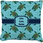 Sea Turtles Faux-Linen Throw Pillow 26" (Personalized)