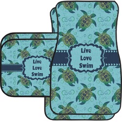 Sea Turtles Car Floor Mats Set - 2 Front & 2 Back (Personalized)