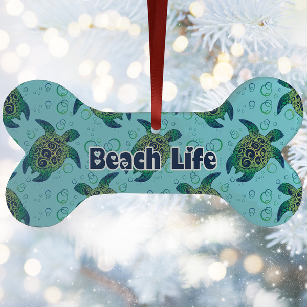 Custom Sea Turtles Ceramic Dog Ornament