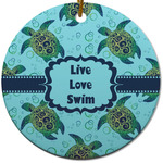 Sea Turtles Round Ceramic Ornament