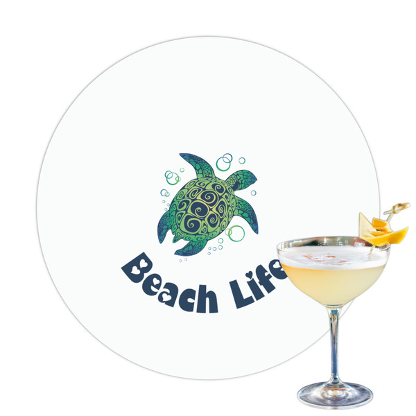 Custom Sea Turtles Printed Drink Topper - 3.25"