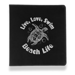 Sea Turtles Leather Binder - 1" - Black