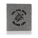 Sea Turtles Leather Binder - 1" - Grey