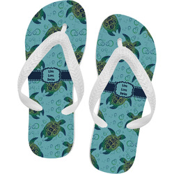 Sea Turtles Flip Flops - Large (Personalized)