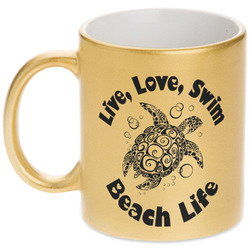 Sea Turtles Metallic Gold Mug