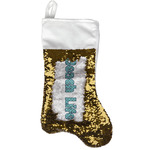 Sea Turtles Reversible Sequin Stocking - Gold