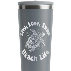 Sea Turtles RTIC Everyday Tumbler with Straw - 28oz - Grey - Double-Sided