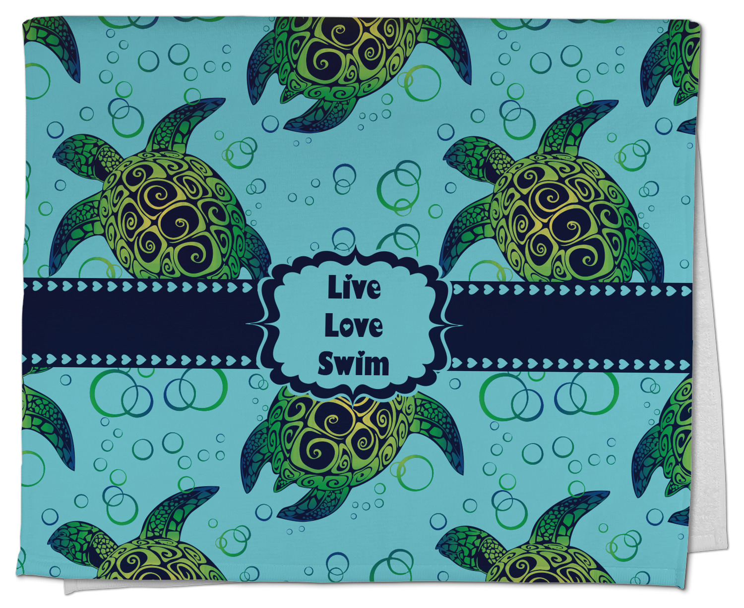 Sea Turtles Design Custom Kitchen Towel - Poly Cotton