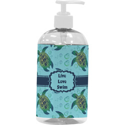 Sea Turtles Plastic Soap / Lotion Dispenser (16 oz - Large - White)
