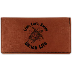 Sea Turtles Leatherette Checkbook Holder - Single Sided (Personalized)