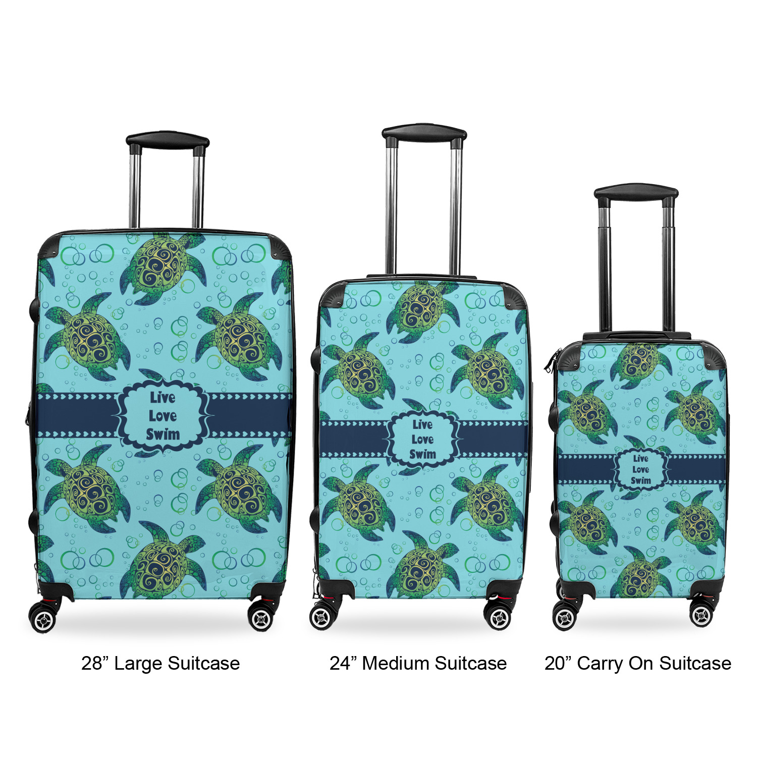 seaturtle luggage carry on with wheels set