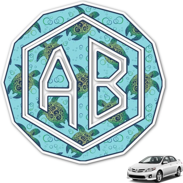 Custom Sea Turtles Monogram Car Decal (Personalized)