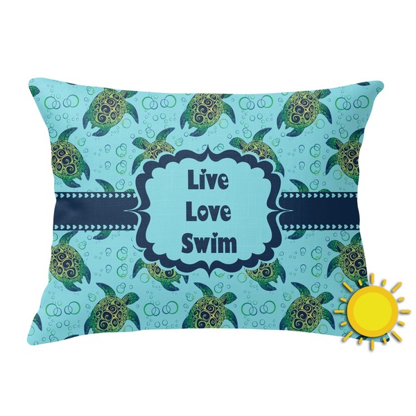 Custom Sea Turtles Outdoor Throw Pillow (Rectangular) (Personalized)