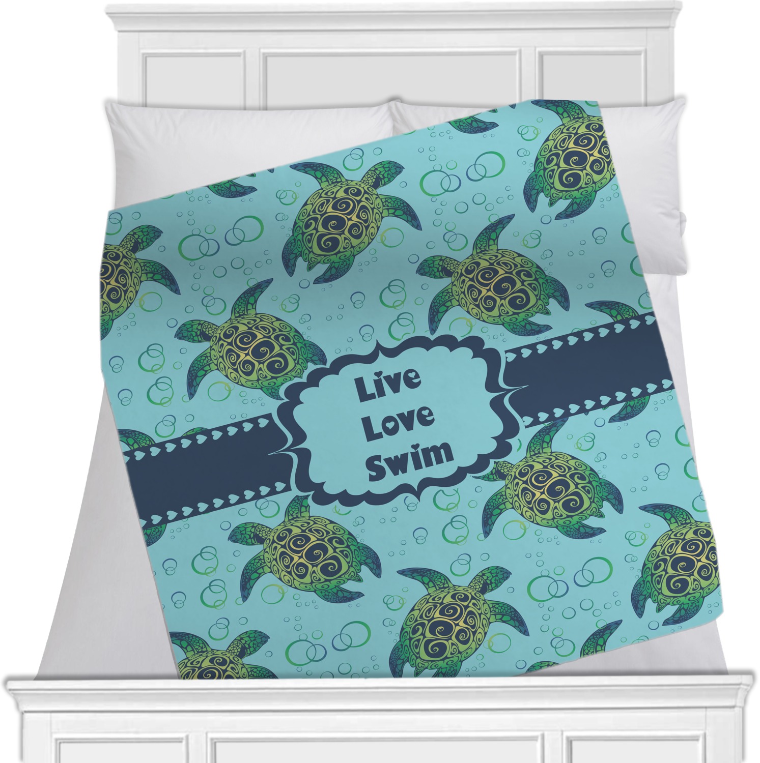 Sea Turtles Fleece Blanket - Twin / Full - 80