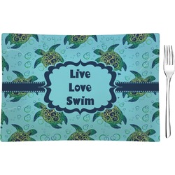 Sea Turtles Glass Rectangular Appetizer / Dessert Plate (Personalized)