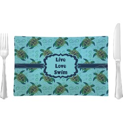 Sea Turtles Glass Rectangular Lunch / Dinner Plate (Personalized)