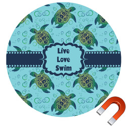 Sea Turtles Round Car Magnet - 10" (Personalized)