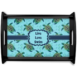 Sea Turtles Black Wooden Tray - Small (Personalized)