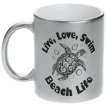 Sea Turtles Metallic Silver Mug