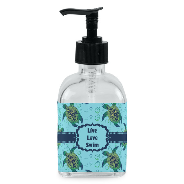 Custom Sea Turtles Glass Soap & Lotion Bottle - Single Bottle