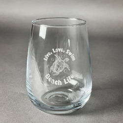 Sea Turtles Stemless Wine Glass - Engraved