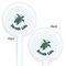 Sea Turtles White Plastic 5.5" Stir Stick - Double Sided - Round - Front & Back