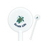 Sea Turtles White Plastic 5.5" Stir Stick - Round - Closeup