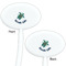 Sea Turtles White Plastic 7" Stir Stick - Double Sided - Oval - Front & Back