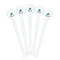 Sea Turtles White Plastic 7" Stir Stick - Round - Fan View