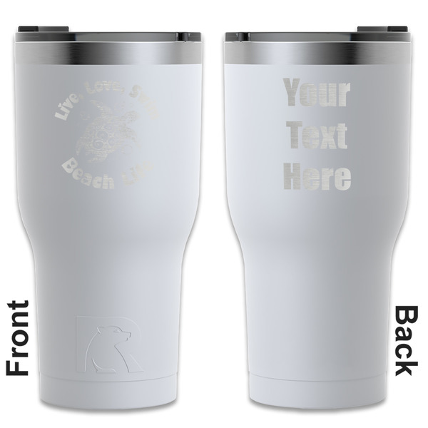 Custom Sea Turtles RTIC Tumbler - White - Engraved Front & Back