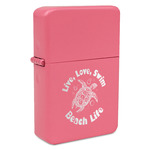 Sea Turtles Windproof Lighter - Pink - Single Sided & Lid Engraved