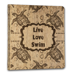 Sea Turtles Wood 3-Ring Binder - 1" Letter Size