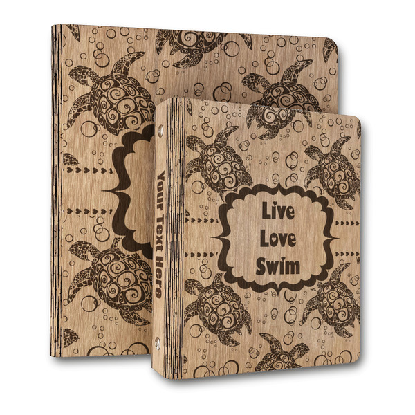 Custom Sea Turtles Wood 3-Ring Binder