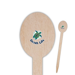 Sea Turtles Oval Wooden Food Picks - Double Sided