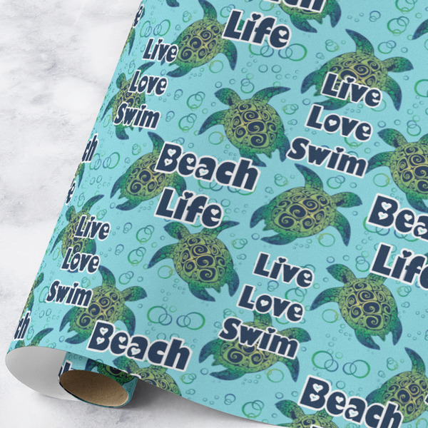 Custom Sea Turtles Wrapping Paper Roll - Large - Matte