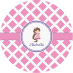 Diamond Print w/Princess Multipurpose Round Labels - 1" (Personalized)