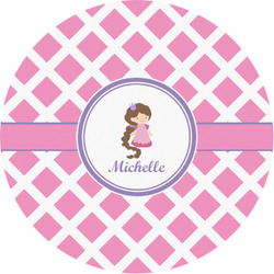 Diamond Print w/Princess Multipurpose Round Labels - 1" (Personalized)