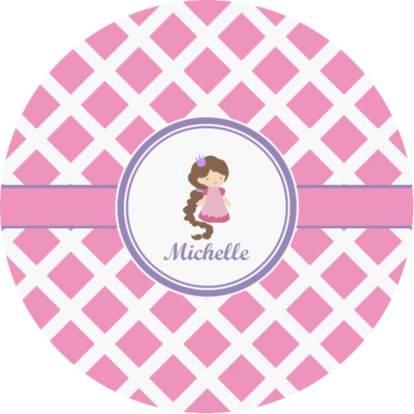 Custom Diamond Print w/Princess Multipurpose Round Labels - 1" (Personalized)