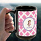 Diamond Print w/Princess 15oz. Black Mug - LIFESTYLE