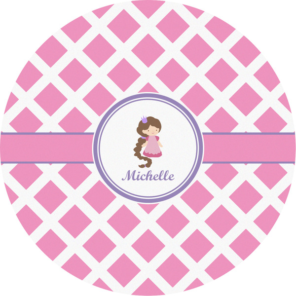 Custom Diamond Print w/Princess Multipurpose Round Labels - 2" (Personalized)