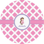 Diamond Print w/Princess Multipurpose Round Labels - Custom Sized (Personalized)